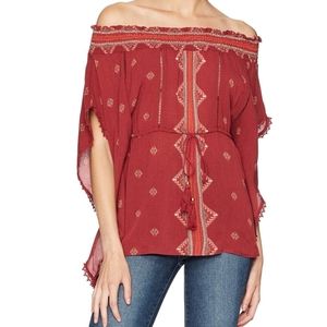 off shoulder geo boho top